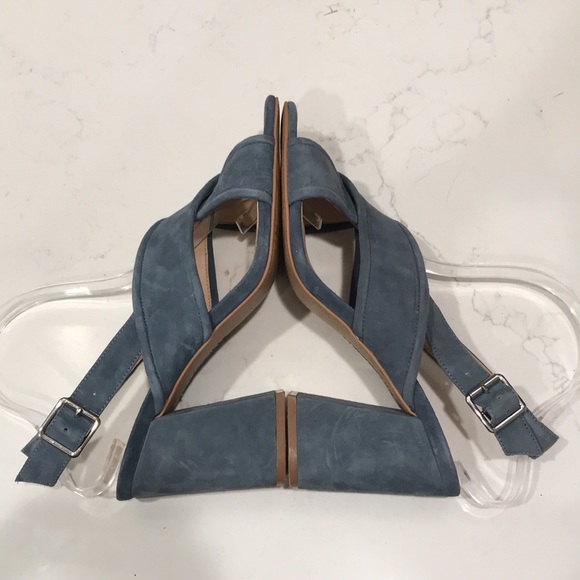 So-Joree blue suede block heel - Picture 6 of 7